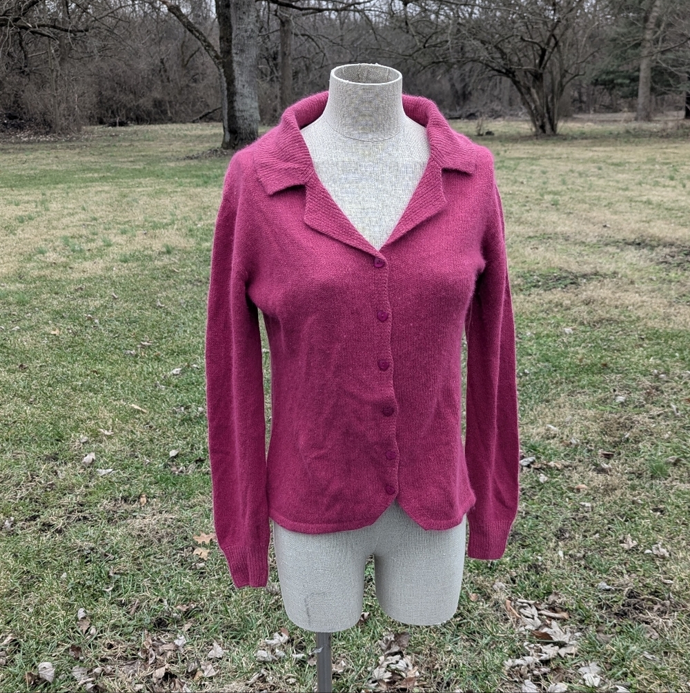 Y2K Takeout New York Pink Heart Button Cardigan